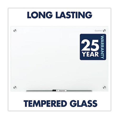 Quartet Brilliance Glass Dry-Erase Boards, 36 x 24, White Surface 36" (3 ft) Width x 24" (2 ft) Height - Brilliance White Tempered Glass Surface - Rectangle - Horizontal/Vertical - Magnetic - Scratch Resistant, Accessory Tray, Durable, Dent Resi (G23624W)