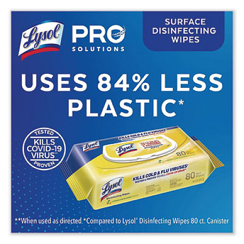LYSOL Brand Disinfecting Wipes Flatpacks, 1-Ply, 6.69 x 7.87, Lemon and Lime Blossom, White, 80 Wipes/Flat Pack, 6 Flat Packs/Carton (99716CT)