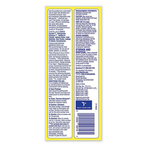 LYSOL Brand Disinfecting Wipes Flatpacks, 1-Ply, 6.69 x 7.87, Lemon and Lime Blossom, White, 80 Wipes/Flat Pack, 6 Flat Packs/Carton (99716CT)