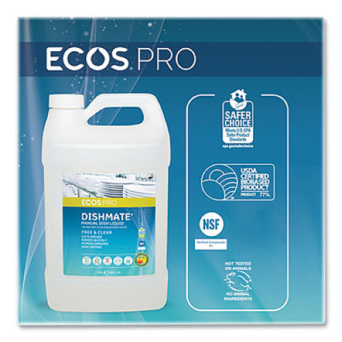 ECOS PRO Dishmate Manual Dish Liquid, 128 oz Bottle (PL972104)