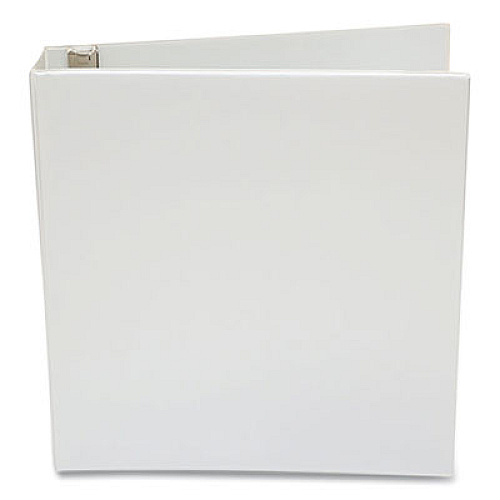 Universal Economy Round Ring View Binder, 3 Rings, 1.5" Capacity, 11 x 8.5, White, 12/Carton (UNV20972CT)