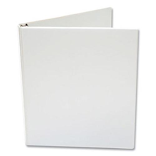 Universal Economy Round Ring View Binder, 3 Rings, 0.5" Capacity, 11 x 8.5, White, 12/Carton (UNV20952CT)