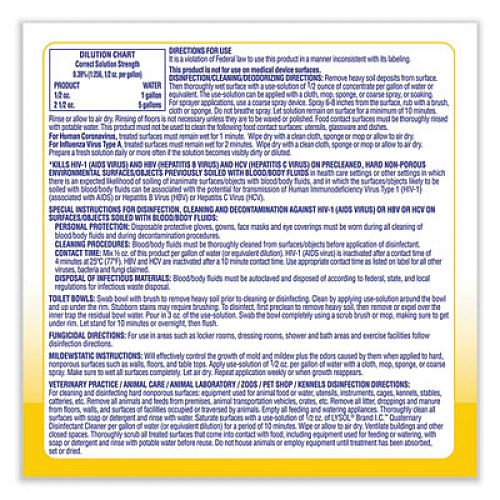 Lysol Quaternary Disinfectant Cleaner, 1gal Bottle, 4/Carton (74983CT)