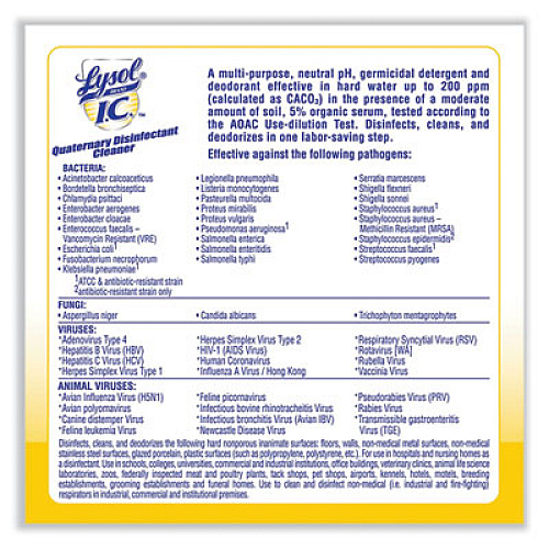 Lysol Quaternary Disinfectant Cleaner, 1gal Bottle, 4/Carton (74983CT)