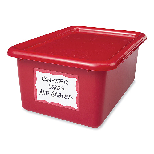 Avery Printable Adhesive Name Badges, 3.38 x 2.33, Red Border, 100/Pack (5143) - 18 Pack
