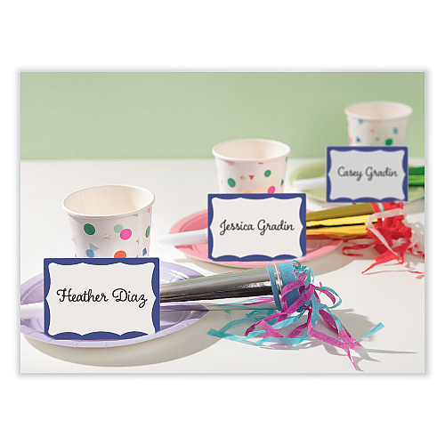 Avery Printable Adhesive Name Badges, 3.38 x 2.33, Blue Border, 100/Pack (5144) - 18 Pack