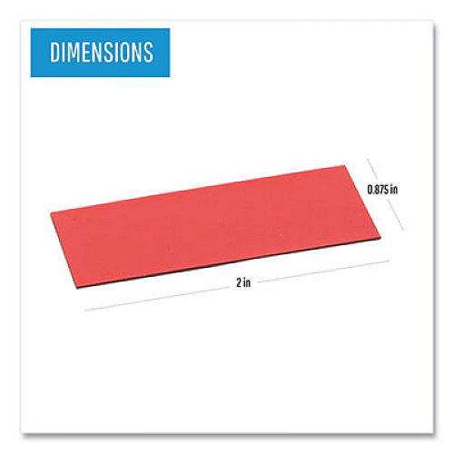 MasterVision Dry Erase Magnetic Tape Strips, 0.88 x 2, Red, 25/Pack 0.88" Length x 2" Width - Red - For Board, Color Coding - 25 / Pack (FM2404)