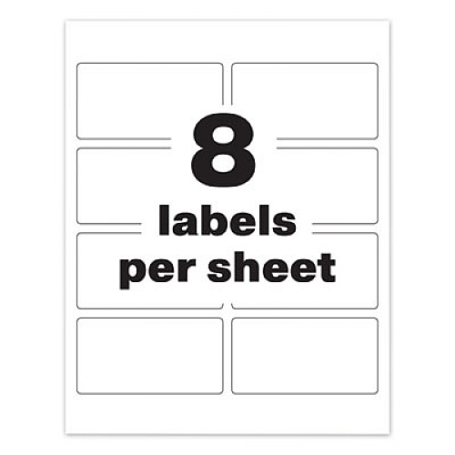 Avery PermaTrack Durable White Asset Tag Labels, Laser Printers, 2 x 3.75, White, 8/Sheet, 8 Sheets/Pack 2" Width x 3 3/4" Length - Permanent Adhesive - Rectangle - Laser - White - Film - Water Resistant - 8 / Sheet - 8 Total Sheets - 64 Total Lab (61530)