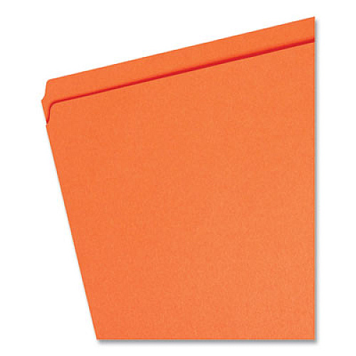 Smead Reinforced Top Tab Colored File Folders, Straight Tabs, Letter Size, 0.75" Expansion, Orange, 100/Box 8 1/2" x 11" - 3/4" Expansion - 11 pt. - 2 Plys - Orange - Reinforced Tab - 10% Recycled - 100 / Box (12510)