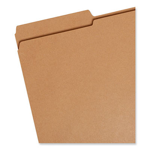 Smead Heavyweight Kraft File Folder, 1/3-Cut Tabs: Assorted, Legal Size, 0.75" Expansion, 11-pt Kraft, Brown, 100/Box 8 1/2" x 14" - 3/4" Expansion - Assorted Tab Position - 11 pt. - 2 Plys - Kraft - Reinforced - 10% Recycled - 100 / Box (15734)