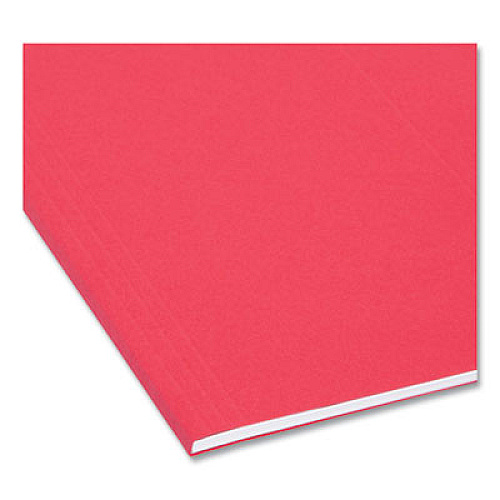 Smead Colored Hanging File Folders with 1/5 Cut Tabs, Letter Size, 1/5-Cut Tabs, Red, 25/Box 8 1/2" x 11" - Top Tab Location - Assorted Tab Position - 11 pt. - Vinyl - Red - 10% Recycled - 25 / Box (64067)