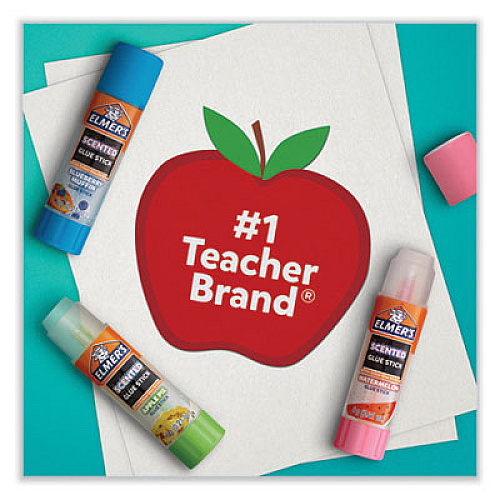 Elmer's Scented Glue Sticks, 0.21 oz, Dries in Assorted Colors, 4 Scents (2142958)