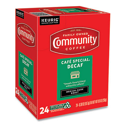 Community Coffee Cafe Special Decaf K-Cup, 24/Box (5000374327)