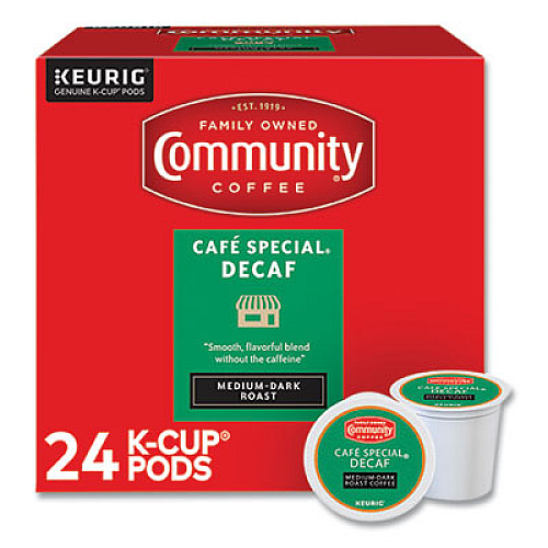 Community Coffee Cafe Special Decaf K-Cup, 24/Box (5000374327)