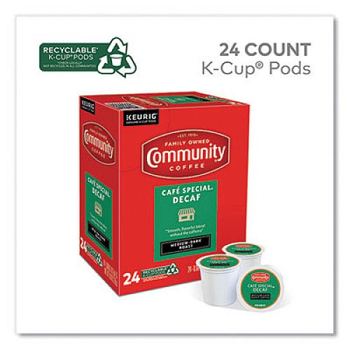 Community Coffee Cafe Special Decaf K-Cup, 24/Box (5000374327)