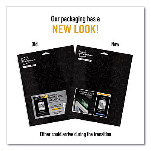 Avery PermaTrack Metallic Asset Tag Labels, Laser Printers, 2 x 3.75, Silver, 8/Sheet, 8 Sheets/Pack Waterproof - 2" Width x 3 3/4" Length - Permanent Adhesive - Rectangle - Laser - Silver - Film - PVC-free, Print-to-the Edge, Permanent Adhesive,  (61520)
