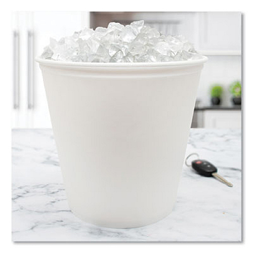 SOLO Double Wrapped Paper Bucket, Unwaxed, 165 oz, White, 100/Carton (10T1UU)