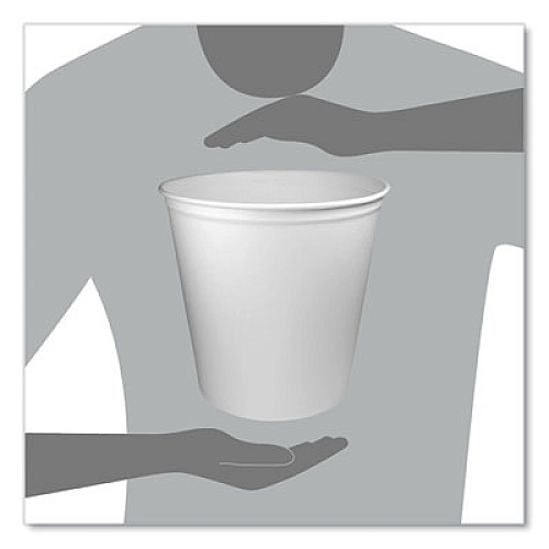 SOLO Double Wrapped Paper Bucket, Unwaxed, 165 oz, White, 100/Carton (10T1UU)