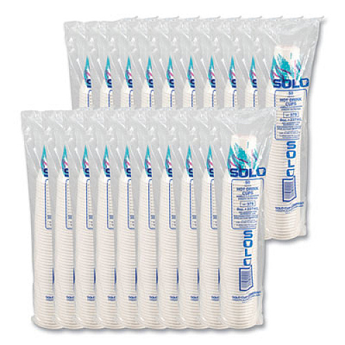 SOLO Jazz Paper Hot Cups, 8 oz, White/Green/Purple, 50/Bag, 20 Bags/Carton (378JZJ)