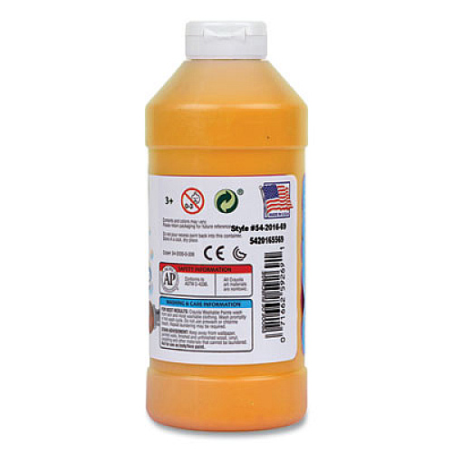 Crayola Artista II Washable Tempera Paint, Peach, 16 oz Bottle Peach - 16 fl oz - Washable - 1 Each (543115033)