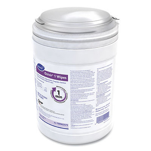 Oxivir 1 Wipes, 10 x 10, Characteristic Scent, 60 Canister, 12/Carton