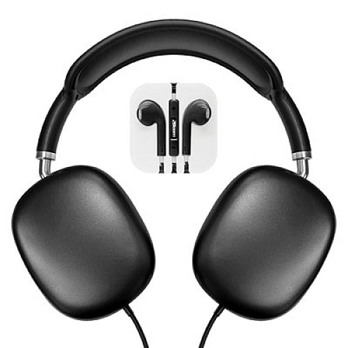 2Boom 2-in-1 Wired Headphones and Earphones Combo, Black (HEPM540K)