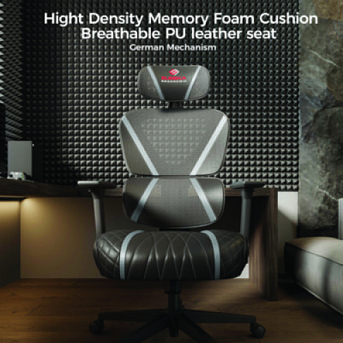 Eureka Norn Ergonomic Chair, Supports Up to 275 lb, 18.11" to 22.04" Seat Height, Black/Gray Mesh Seat/Back, Black Base (GC06GY)