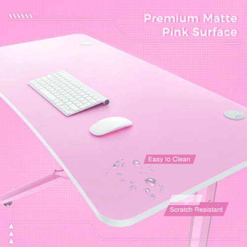 Eureka Cute Gaming Desk, 47" x 23.63" x 30.13", Pink (GD0100)