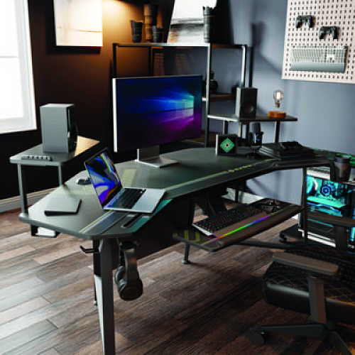 Eureka Aero Gaming Desk, 72.06" x 23.63" x 38", Black (E70B)