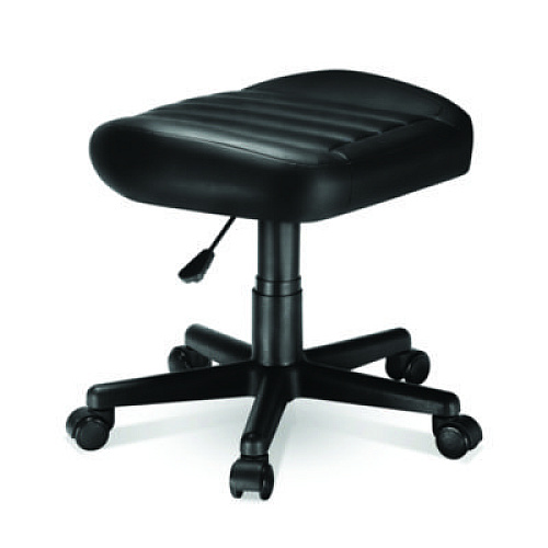 Eureka Footstool with Wheels, 19.25 x 17.38 x 14.63 to 17.75, Black (AR21B)