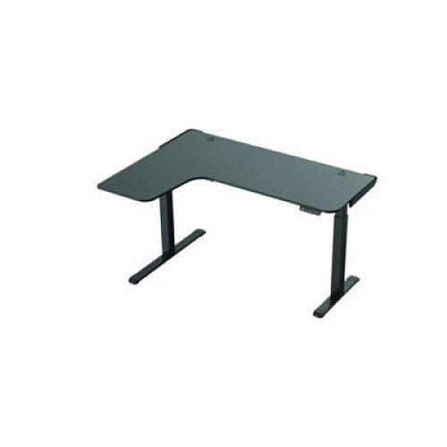 Eureka L-Shaped Standing Desk, Left Desk, 60" x 43.69" x 29.88" to 48.38", Black (01874)
