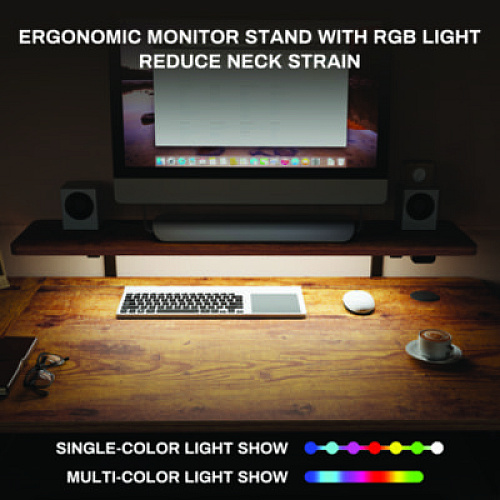 Eureka L-Shaped Standing Desk with Keyboard Tray, Right Desk, 61.25" x 43.25" x 34.38" to 52.88", Rustic Brown/Black (L61LRB)