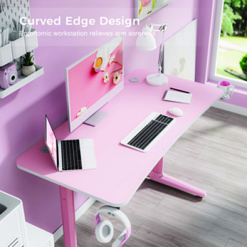 Eureka Cute Gaming Desk, 47" x 23.63" x 30.13", Pink (GD0100)