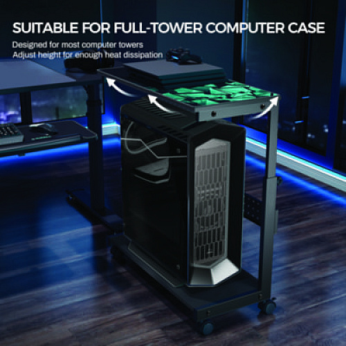 Eureka CPU Holder, Supports 88.2 lbs, 25.19 x 11.81 x 22.56 to 28.56, Black (ARCHB)