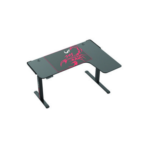 Eureka L-Shaped Standing Desk, Right Desk, 60" x 43.69" x 29.88" to 48.38", Black (01875)