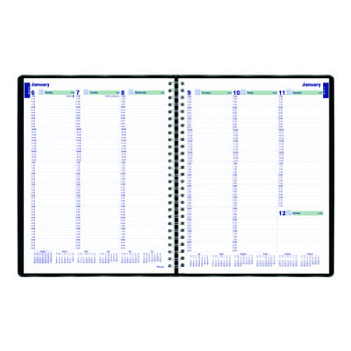 Blueline Plan and Link Weekly Appointment Planner, 11" x 9.06", Black Cover, 12-Month (Jan to Dec): 2026 (C595081T)