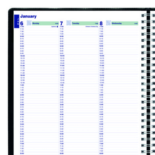 Blueline Plan and Link Weekly Appointment Planner, 11" x 9.06", Black Cover, 12-Month (Jan to Dec): 2026 (C595081T)