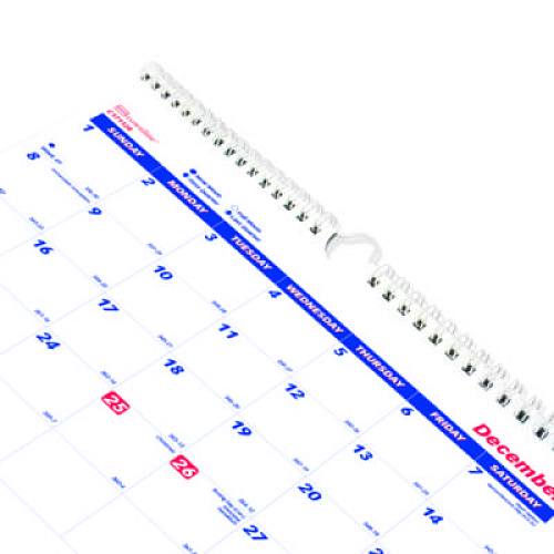 Brownline Three-Month Wall Calendar, 12.25" x 27", White/Blue Sheets, 14-Month: Dec 2025 to Jan 2027 (C171128)