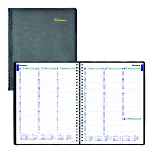 Blueline Plan and Link Weekly Appointment Planner, 11" x 9.06", Black Cover, 12-Month (Jan to Dec): 2026 (C595081T)