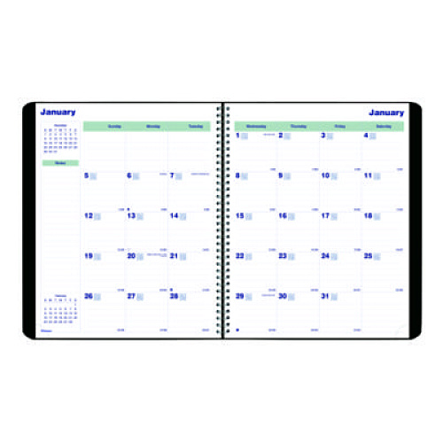 Blueline Plan and Link Monthly Planner, 11" x 9.06", Black Cover, 16-Month: Sept 2025 to Dec 2026 (C151281T)