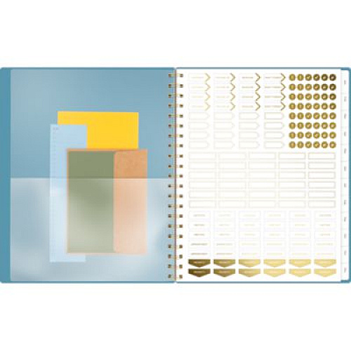 Cambridge Workstyle Weekly/Monthly Planner, Geometric Artwork, 11 x 9.38, Blue/Gold Cover, 12-Month (Jan to Dec): 2026 (160690512)