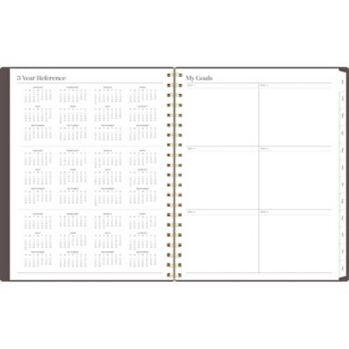 Cambridge Workstyle Monthly Poly Planner, Geometric Artwork, 11 x 8.5, Java Brown/Gold Cover, 12-Month (Jan to Dec): 2025 (160690004)