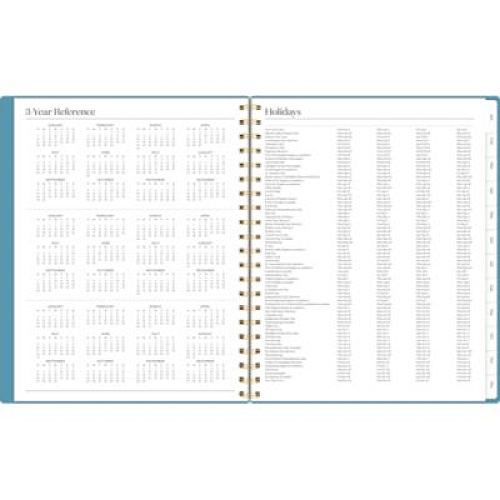 Cambridge Workstyle Weekly/Monthly Planner, Geometric Artwork, 11 x 9.38, Blue/Gold Cover, 12-Month (Jan to Dec): 2026 (160690512)