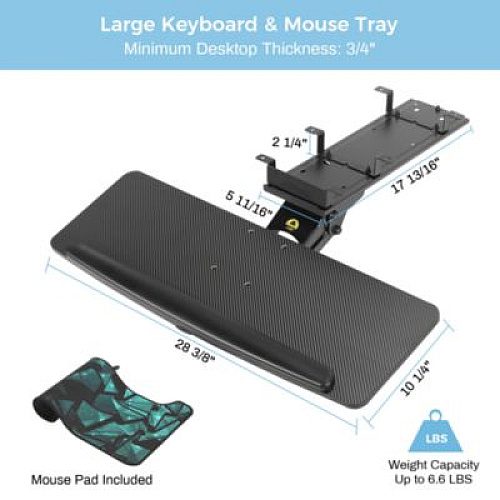 Eureka Adjustable Keyboard Tray, Black (AKB02)