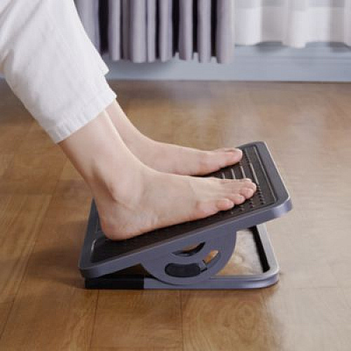 Eureka Adjustable Ergonomic Footrest, 15.38 x 11.81 x 3.32 to 5.19, Black/Gray (DSN03048)