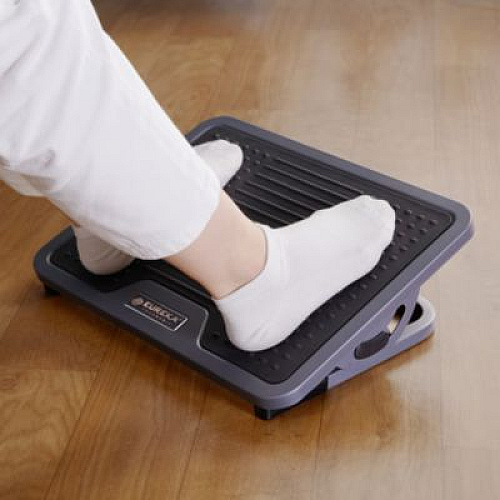 Eureka Adjustable Ergonomic Footrest, 15.38 x 11.81 x 3.32 to 5.19, Black/Gray (DSN03048)