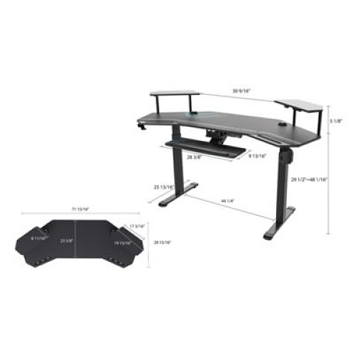 Eureka Aero Standing Desk, 71.93" x 29.93" x 34.62" to 53.18", Black (ES71B)