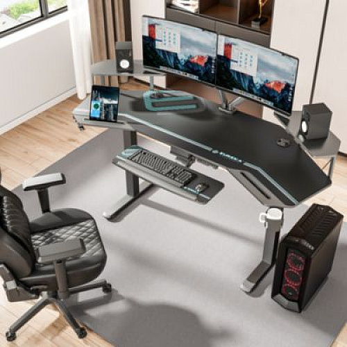 Eureka Aero Standing Desk, 71.93" x 29.93" x 34.62" to 53.18", Black (ES71B)