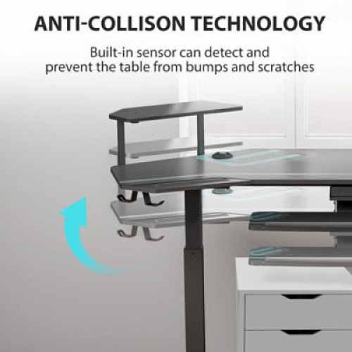 Eureka Aero Standing Desk, 71.93" x 29.93" x 34.62" to 53.18", Black (ES71B)