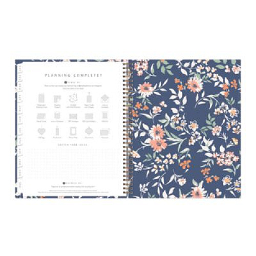 Blue Sky One Tree Planted Effie Weekly/Monthly Planner, Floral Artwork, 11" x 8.5", Blue/Peach/Green Cover, 12-Month (Jan-Dec): 2026 (138325)